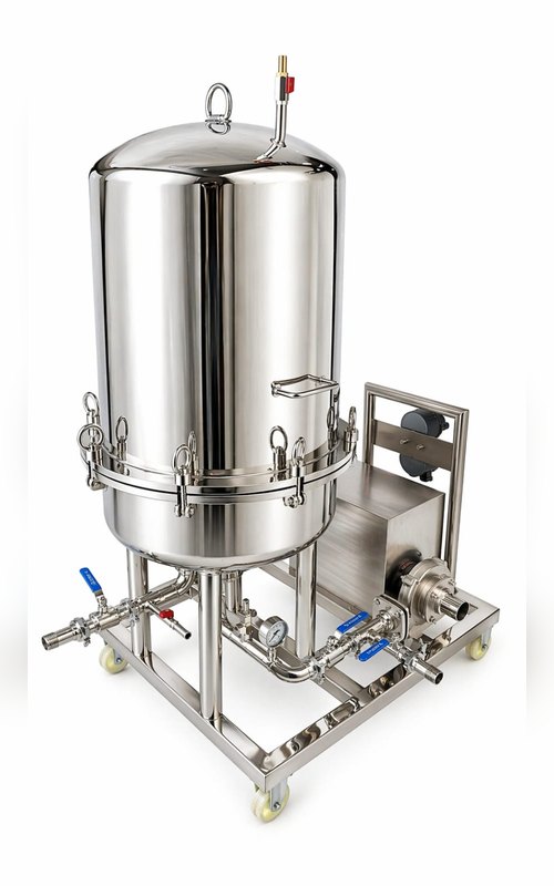 Chemtech Enterprise stainless steel sparkler filter – closed vessel unit on mobile trolley – photo 6