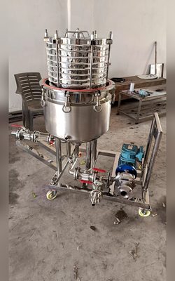 Chemtech Enterprise stainless steel sparkler filter – open plate stack view on mobile trolley – photo 19